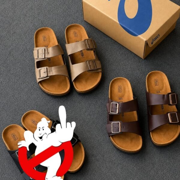 A stylish pair of sandals in various colors, showcasing Modern Luxury and Urban Edge design, with a focus on Timeless Quality.